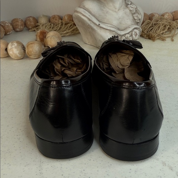 Bragano Cole Haan (MADE IN ITALY) Men’s Loafers Black Leather Tassels 9.5 - Picture 8 of 13